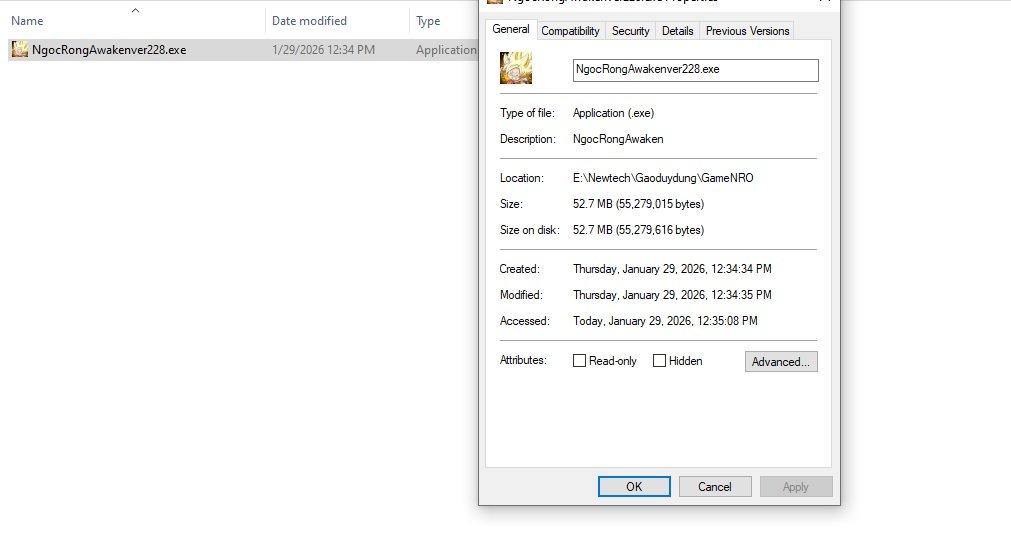 NRO PC không giả lập