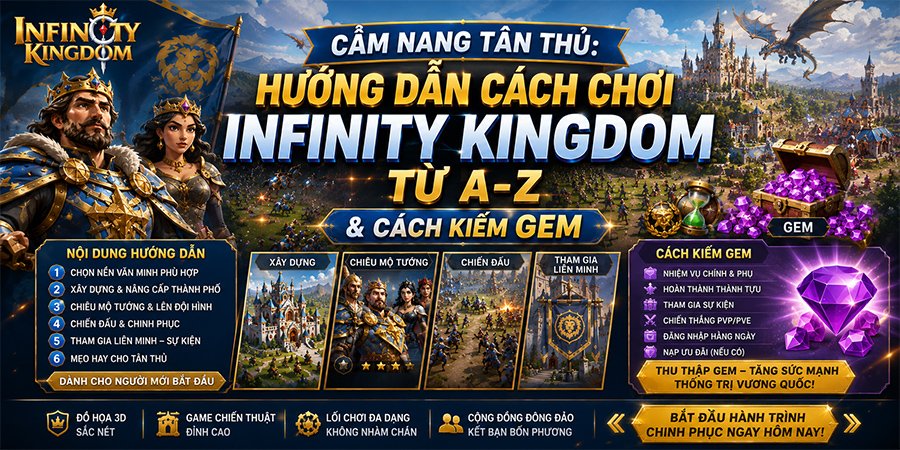 Cẩm Nang Tân Thủ: Hướng Dẫn Cách Chơi Infinity Kingdom Từ A-Z & Cách Kiếm Gem