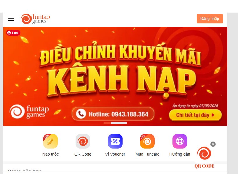 Hướng dẫn cách nạp thẻ Infinity Kingdom trên cổng Funtap
