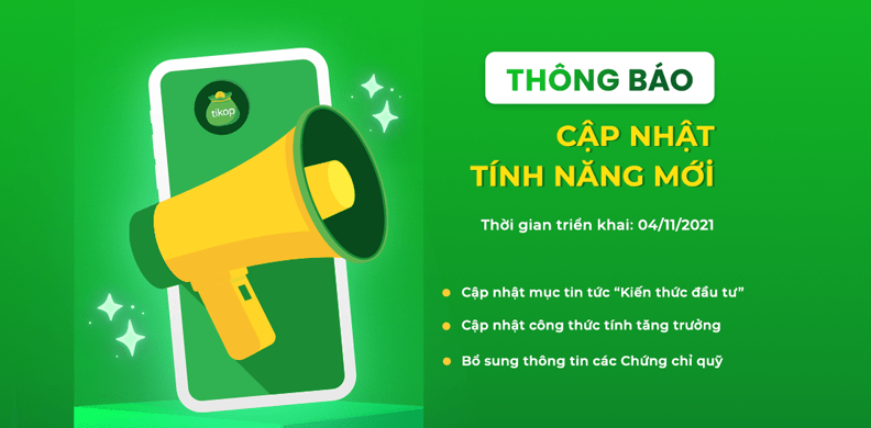 Tikop-Thông báo: Cập nhật tính năng mới