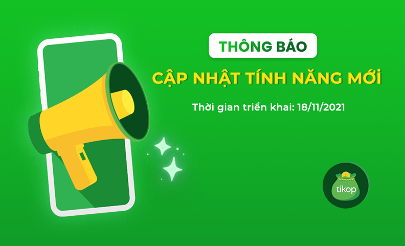 Tikop-Thông báo cập nhật tính năng mới