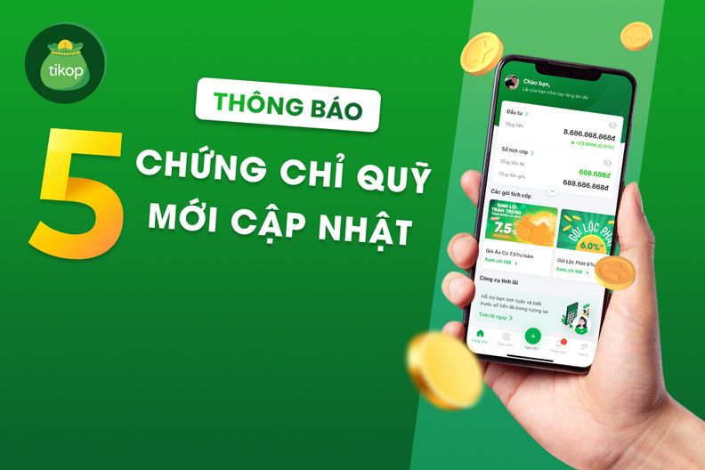 Tikop-Thông báo cập nhật thêm 5 Chứng chỉ quỹ mới